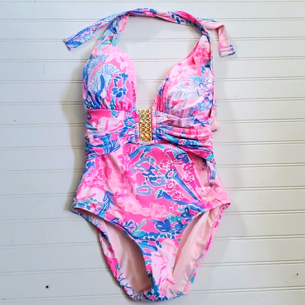 Lilly Pulitzer Size 4 One Piece Tropical Swim Suit